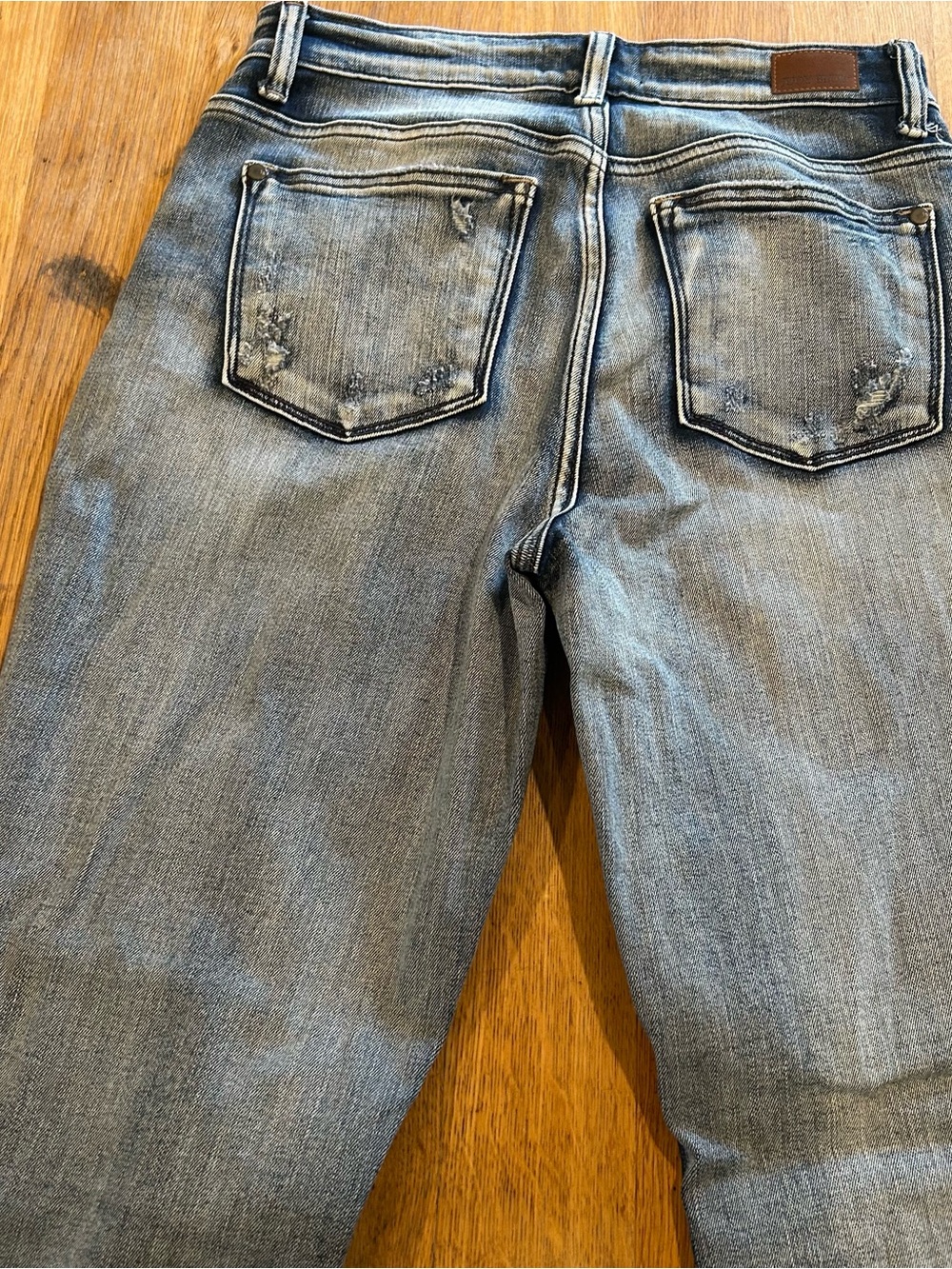 Judy Blue Grey Distressed Skinny Jeans with Button-Fly - Picture 8 of 8